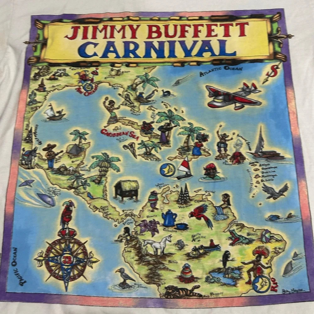 Vintage Jimmy Buffet 1998 Carnival Tour Tshirt Size L